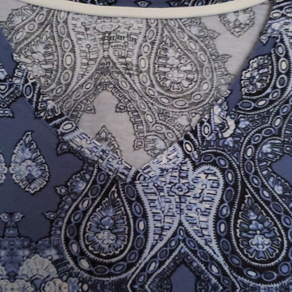 Ella Rafaella Women's 3/4 Sleeve Paisley Blouse Size Medium - Picture 2 of 6